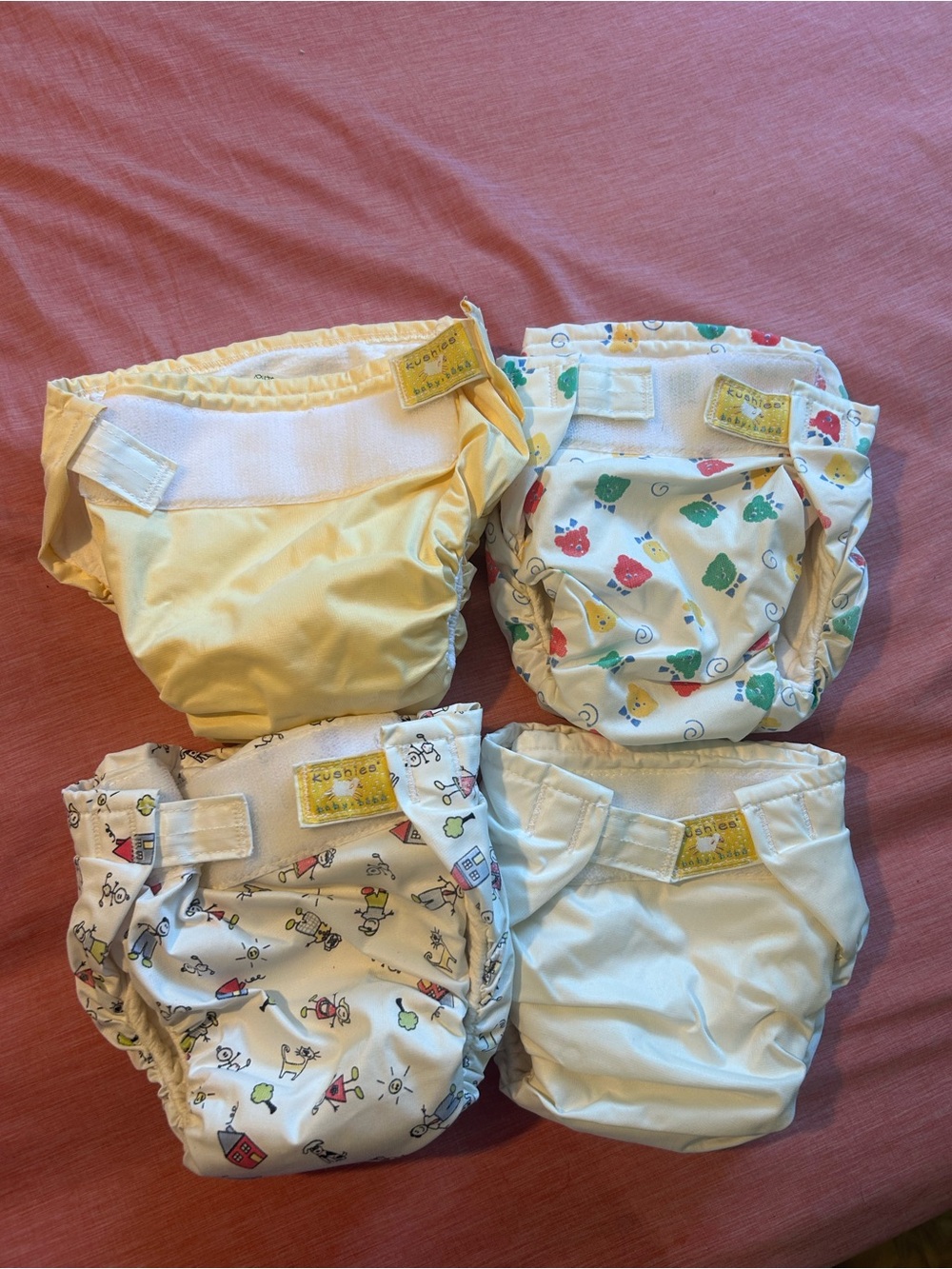 Reusable Cloth Diapers- Yellow, White & Multi Print